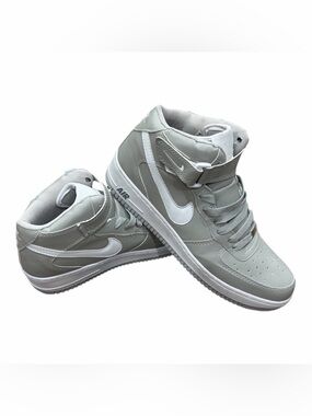 Nike Air Force 1 Mid Men’s Gray White Sneaker, Size